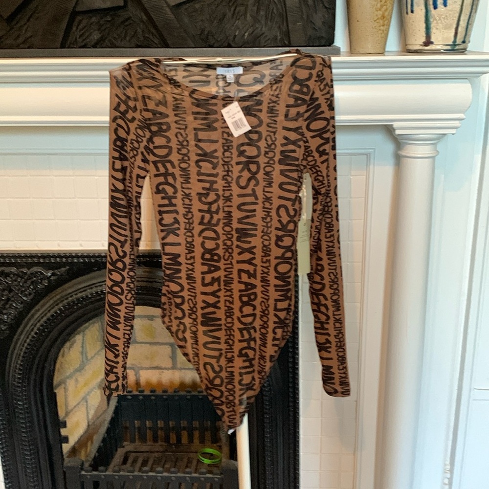 Iris basic sheer‎ mesh alphabet thong. NWT.
